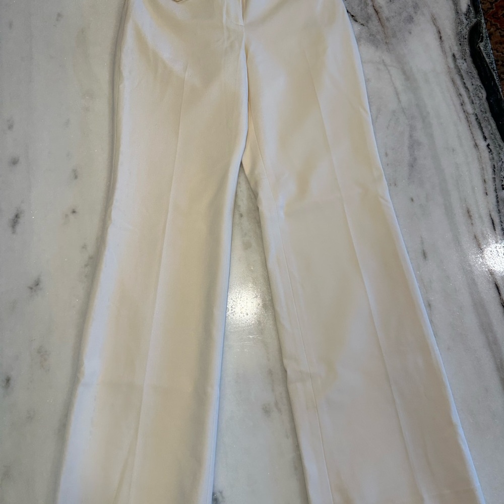 Ann Taylor Trouser Curvy Ivory Pants-size 0-NWT